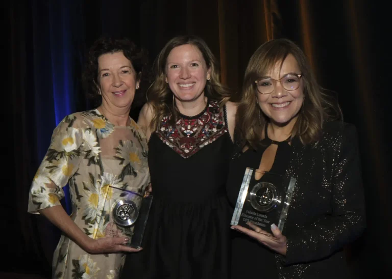 Honorees of the 2024 Achieve Gala, Christine Benero and Fabiola Lozada Hernández, with DPS Foundation CEO Sara Hazel.