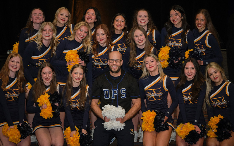 Dr. Marrero and dance team